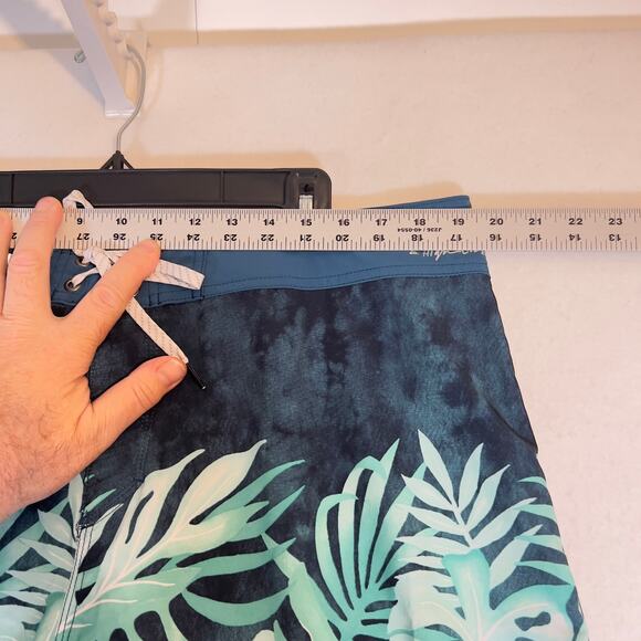 Quiksilver Bathing Suit Men 38W Side Pocket Hook/Loop Fly String Swim Beach Blue - Picture 8 of 16